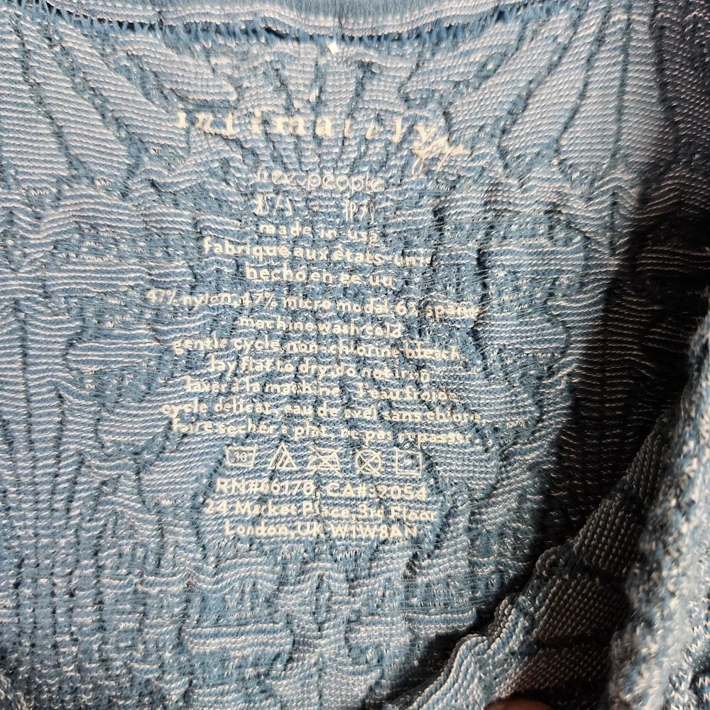 Intimately Free People Women's XS/S Blue Textured Stretch Tank Top Sleeveless